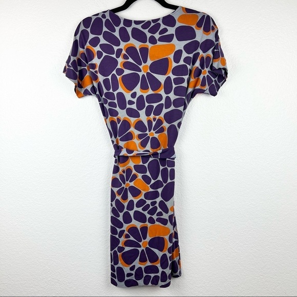 MARIMEKKO Steppi Jersey Dress with Removable Tie Belt, Purple Orange, XXS - Picture 5 of 10